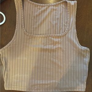 Striped Tan Women's Crop Top